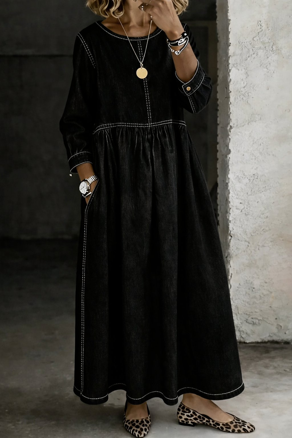 Roberta | Denim Maxi Dress