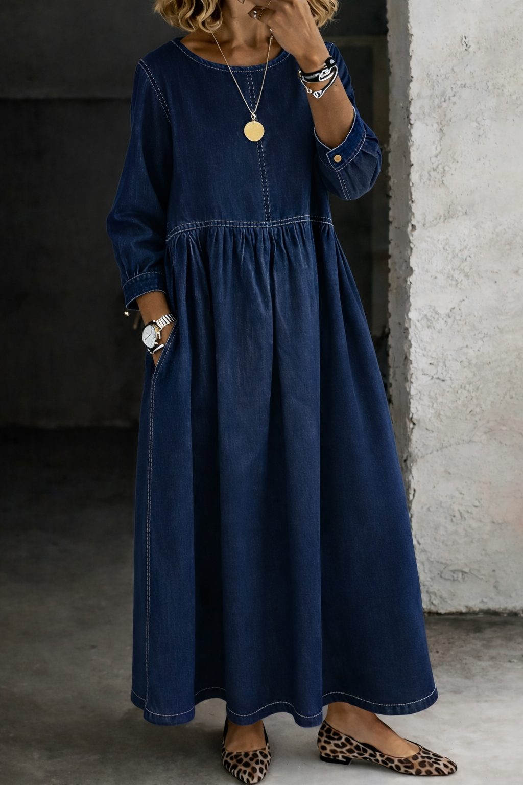 Roberta | Denim Maxi Dress